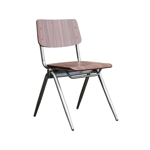 Eetkamerstoel Solid - Donkerbruin - Hout - Old Gun Metalen Frame-Eetkamerstoelen-LABEL51