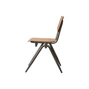 Eetkamerstoel Solid Walnoot Hout Goud Metalen Frame 49x55x81 cm-Eetkamerstoelen-LABEL51