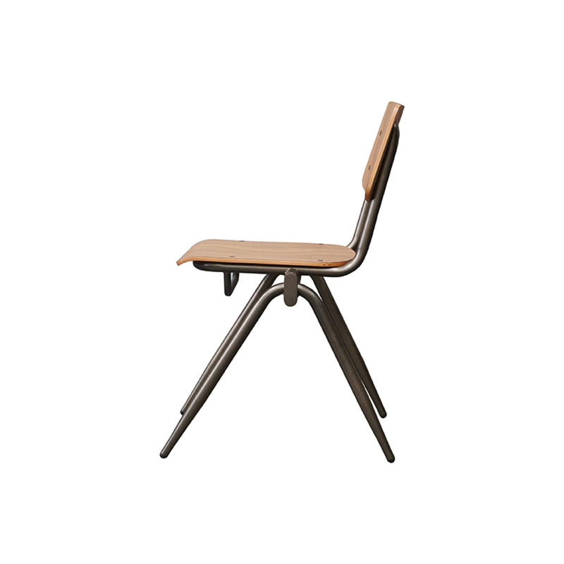 Eetkamerstoel Solid Walnoot Hout Goud Metalen Frame 49x55x81 cm-Eetkamerstoelen-LABEL51