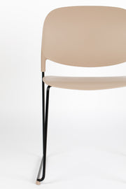 Eetkamerstoel Stacks Liver Polypropyleen Bruin 52.5x48.5 cm-Eetkamerstoelen-Creating Home