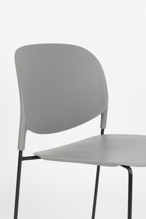 Eetkamerstoel Stacks Polypropyleen Grijs 52.5x48.5 cm-Eetkamerstoelen-Creating Home
