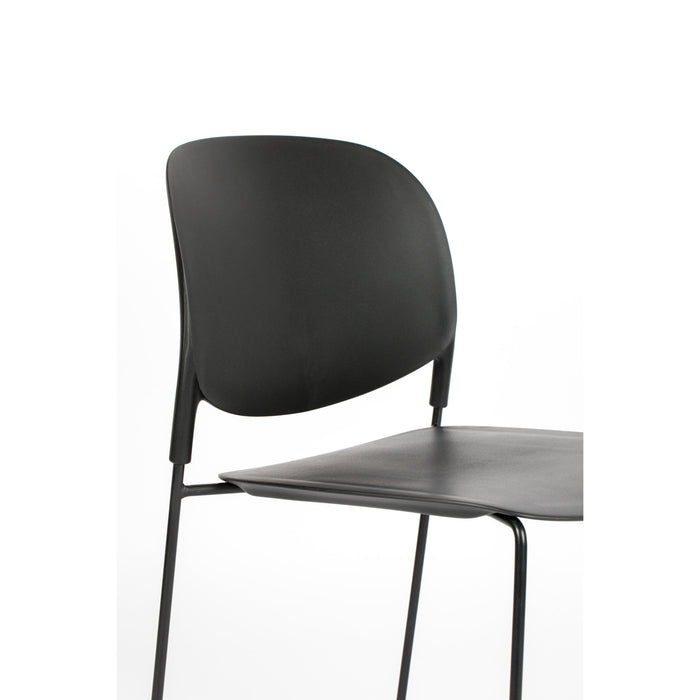 Eetkamerstoel Stacks Polypropyleen Zwart 52.5x48.5 cm-Eetkamerstoelen-Creating Home