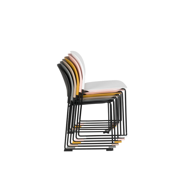 Eetkamerstoel Stacks Polypropyleen Zwart 52.5x48.5 cm-Eetkamerstoelen-Creating Home