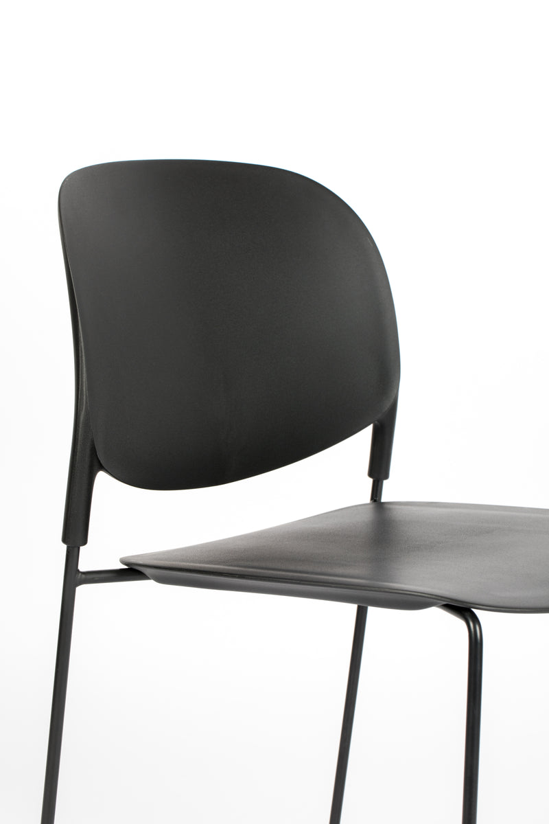 Eetkamerstoel Stacks Polypropyleen Zwart 52.5x48.5 cm-Eetkamerstoelen-Creating Home
