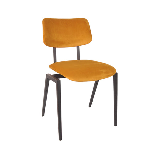Eetkamerstoel Stapelbaar Fluweel Geel-Eetkamerstoelen-LABEL51