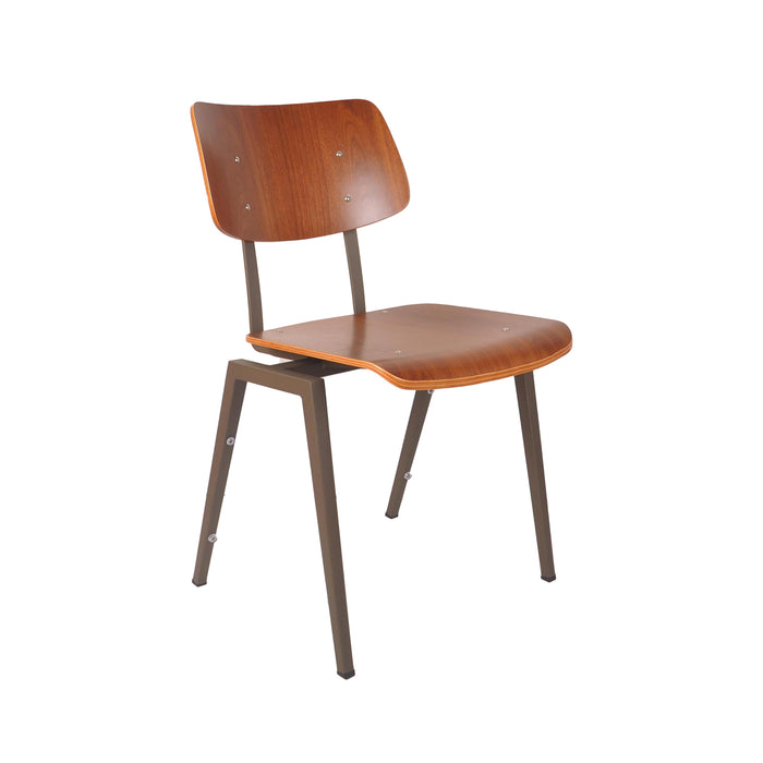 LABEL51 Dining Chair Stackable Wood Brown