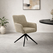 Eetkamerstoel Tara Stof Beige 62.5x58x88.5 cm-Eetkamerstoelen-Livingfurn