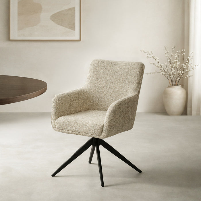 Eetkamerstoel Tara Stof Sand 62.5x58x88.5 cm-Eetkamerstoelen-Livingfurn