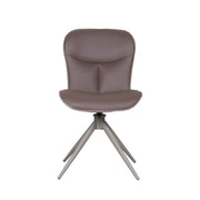 Eetkamerstoel Thorben Bruin Microvezel Taupe Metalen Frame-Eetkamerstoelen-LABEL51