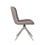 Eetkamerstoel Thorben Bruin Microvezel Taupe Metalen Frame-Eetkamerstoelen-LABEL51