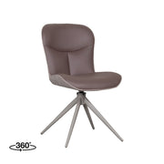 Eetkamerstoel Thorben Bruin Microvezel Taupe Metalen Frame-Eetkamerstoelen-LABEL51