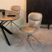 Eetkamerstoel Thorben Forest Microvezel Taupe Metalen Frame-Eetkamerstoelen-LABEL51