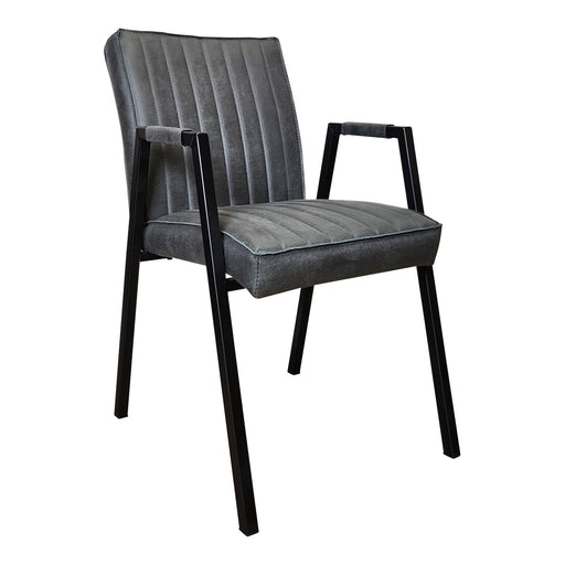 Eetkamerstoel Tivoli met armleuning Bull Antraciet 52x56x88 cm-Eetkamerstoelen-Starfurn