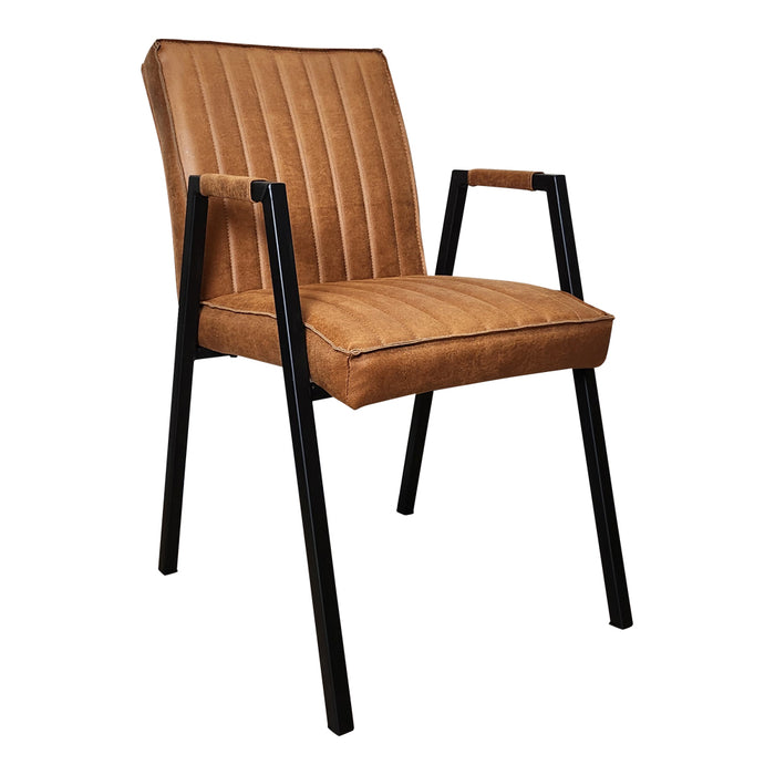 Eetkamerstoel Tivoli met armleuning - Bull Cognac-Eetkamerstoelen-Starfurn