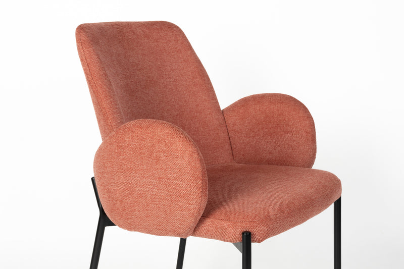 Eetkamerstoel Tjarda Old Polyester Roze 60x57 cm-Eetkamerstoelen-Creating Home