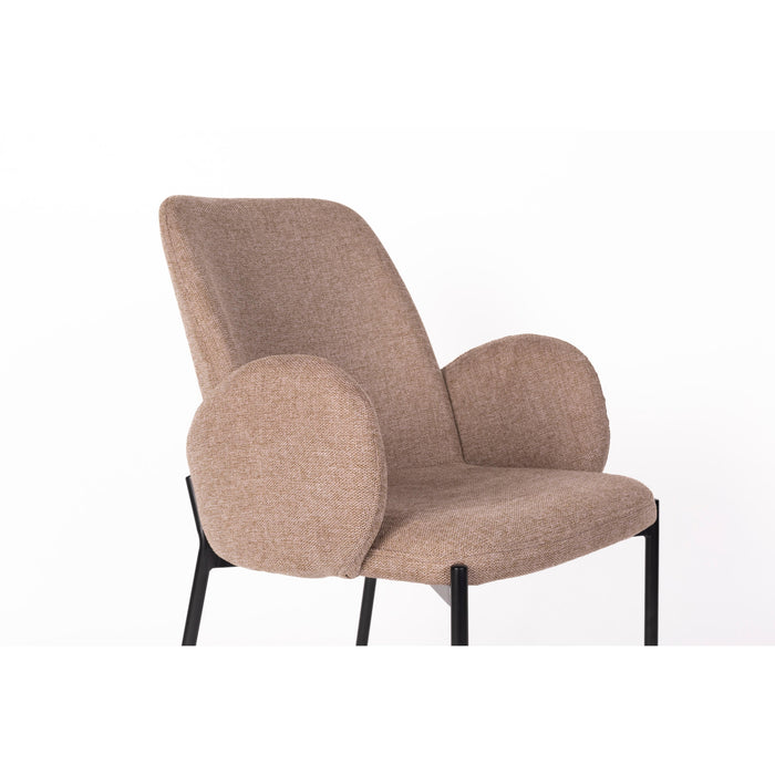 Eetkamerstoel Tjarda Polyester Bruin 60x57 cm-Eetkamerstoelen-Creating Home