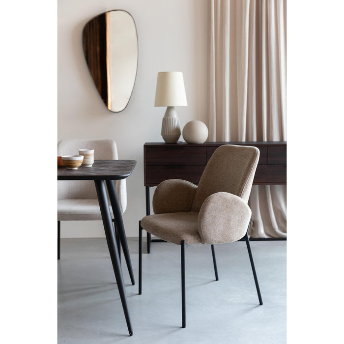 Eetkamerstoel Tjarda Polyester Bruin 60x57 cm-Eetkamerstoelen-Creating Home