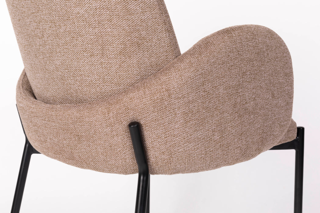 Eetkamerstoel Tjarda Polyester Bruin 60x57 cm-Fauteuils-Creating Home
