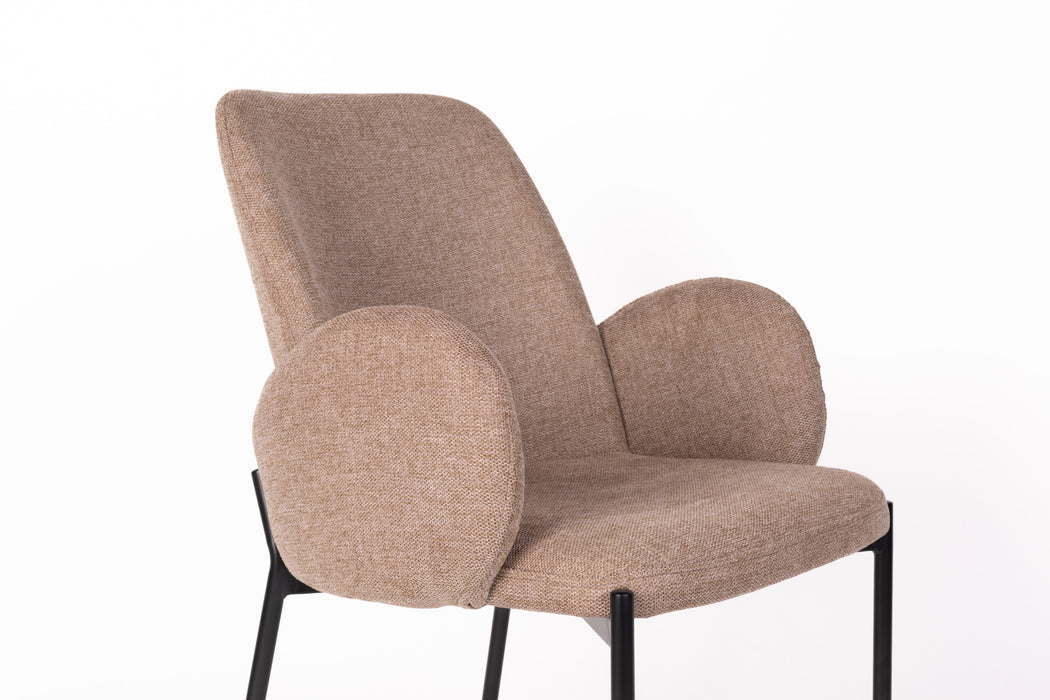 Eetkamerstoel Tjarda Polyester Bruin 60x57 cm-Fauteuils-Creating Home