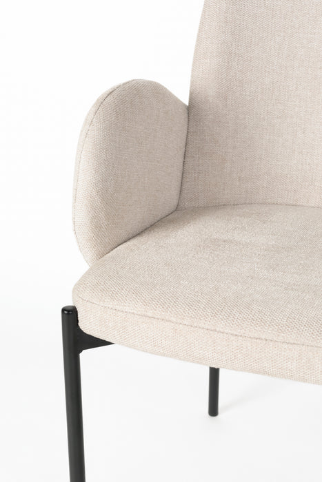 Eetkamerstoel Tjarda Polyester Taupe 60x57 cm-Fauteuils-Creating Home