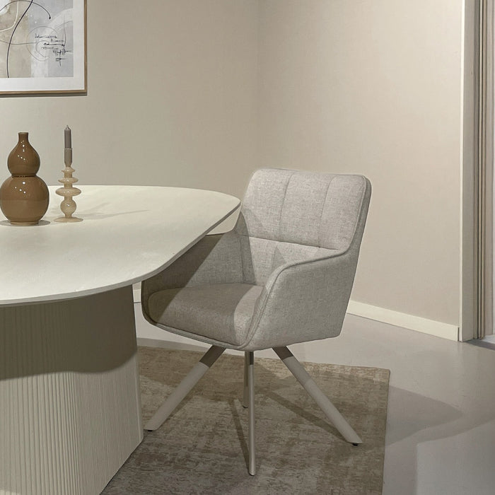 Eetkamerstoel Tori Natural Beige Draaibaar 62 cm 62x60x89.5 cm-Eetkamerstoelen-Livingfurn