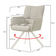 Eetkamerstoel Tori Natural Beige Draaibaar 62 cm 62x60x89.5 cm-Eetkamerstoelen-Livingfurn