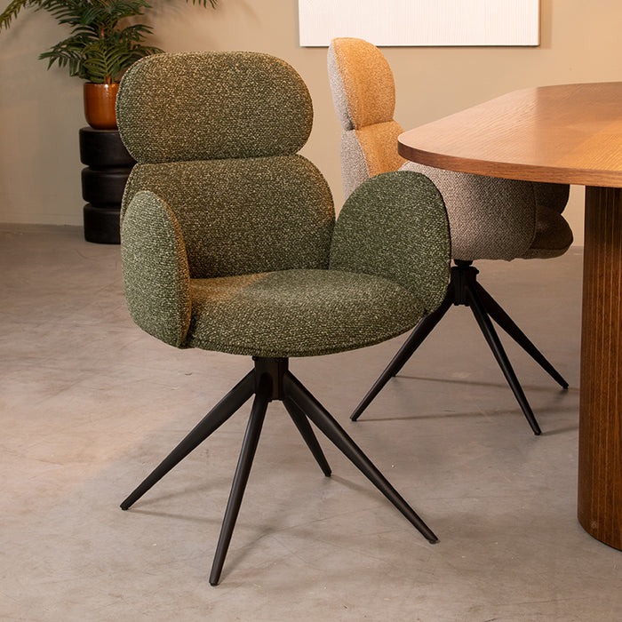 LABEL51 Eetkamerstoel Vidar Forest Royal Boucle 58x62x91 cm