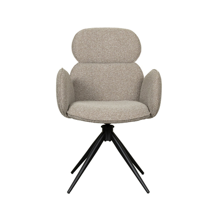 Eetkamerstoel Vidar Naturel Royal Boucle Draaibaar 58x62x91 cm-Eetkamerstoelen-LABEL51