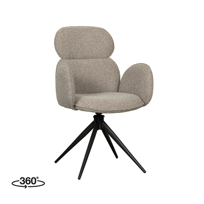 Eetkamerstoel Vidar Naturel Royal Boucle Draaibaar 58x62x91 cm-Eetkamerstoelen-LABEL51