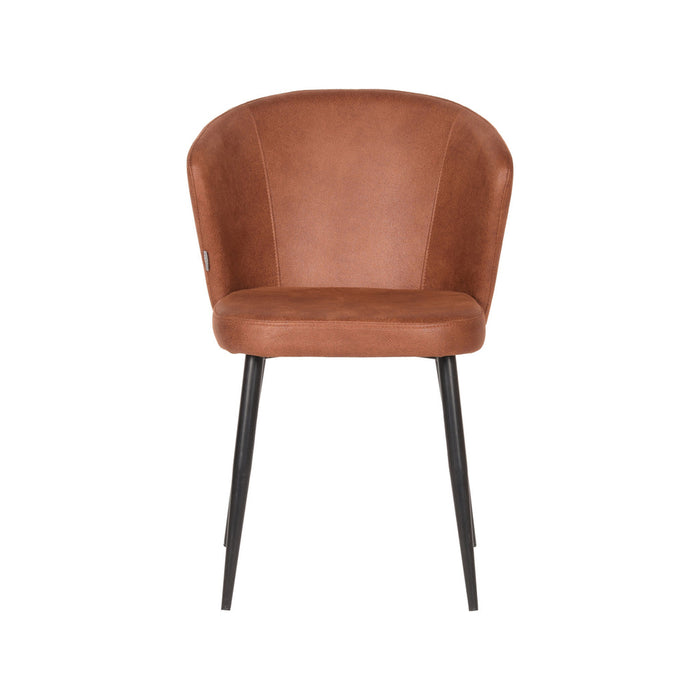 Eetkamerstoel Wave - Cognac - Microvezel-Eetkamerstoelen-LABEL51