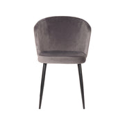Eetkamerstoel Wave Grijs Fluweel 58x60x85 cm-Eetkamerstoelen-LABEL51
