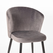 Eetkamerstoel Wave Grijs Fluweel 58x60x85 cm-Eetkamerstoelen-LABEL51