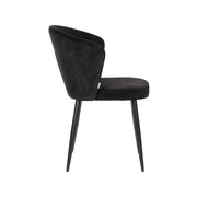 Eetkamerstoel Wave Zwart Fluweel 58x60x85 cm-Eetkamerstoelen-LABEL51