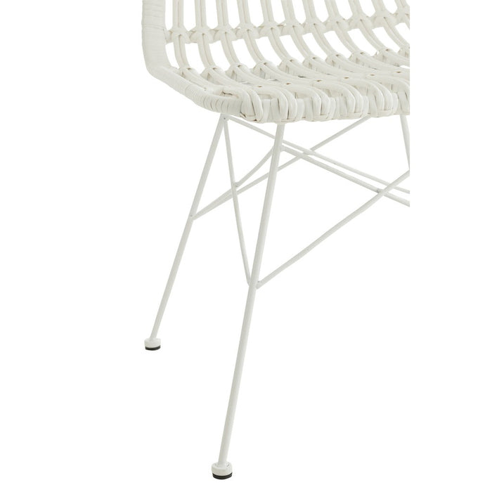 Eetkamerstoel Wit Cloth 46 cm-Eetkamerstoelen-J-Line