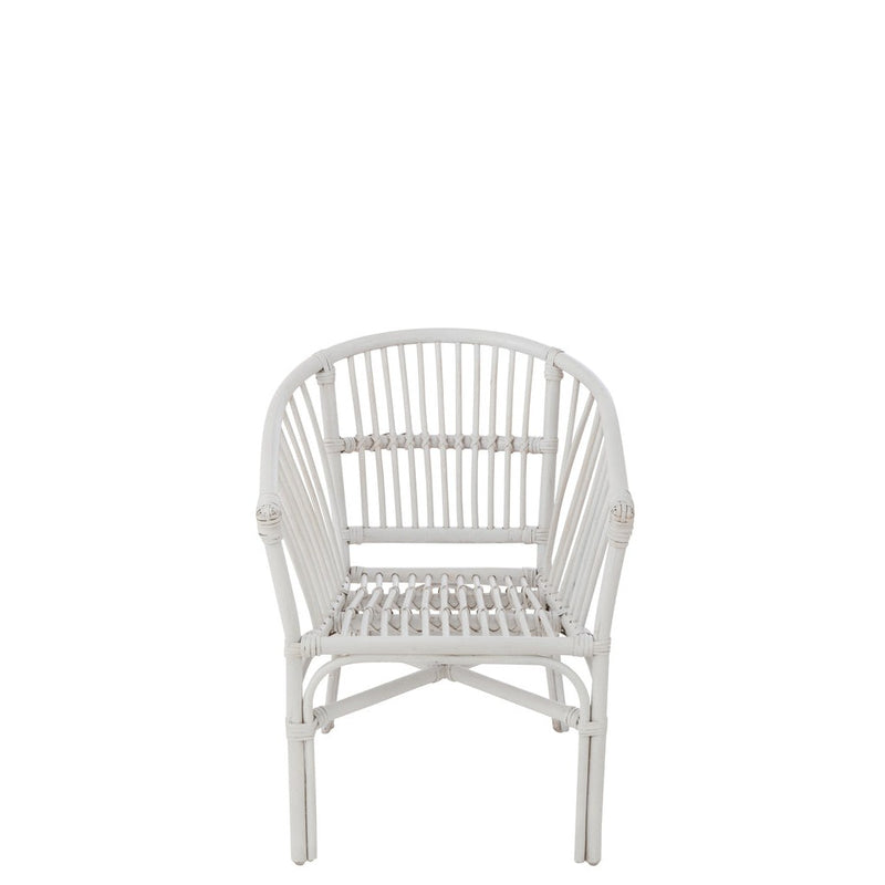 Eetkamerstoel Wit Rotan 44 cm 44x41x52 cm-Eetkamerstoelen-J-Line
