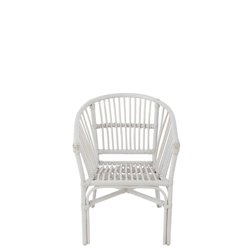 Eetkamerstoel Wit Rotan 44 cm 44x41x52 cm-Eetkamerstoelen-J-Line