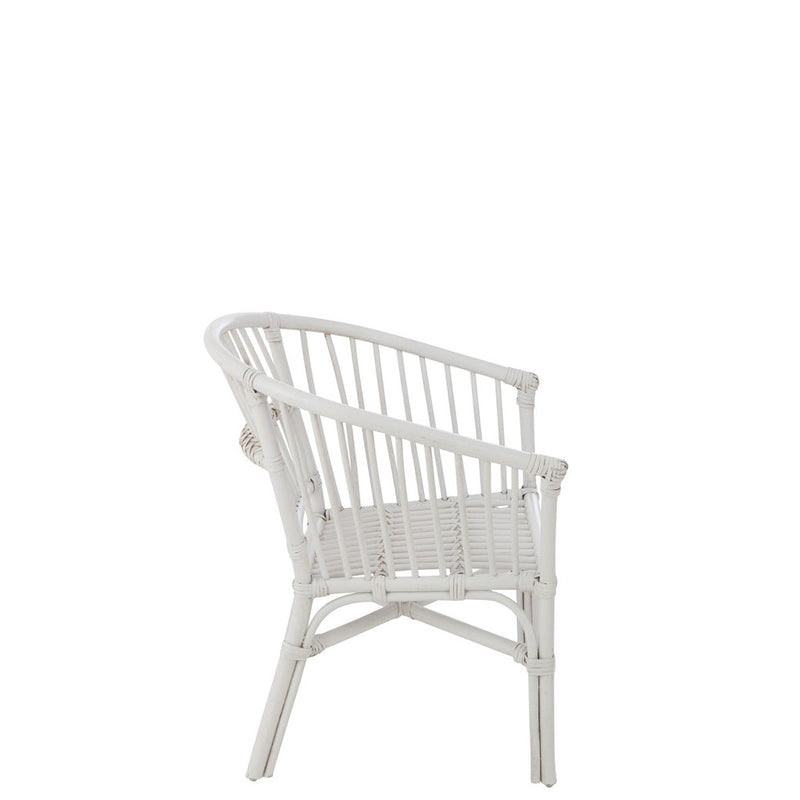 Eetkamerstoel Wit Rotan 44 cm 44x41x52 cm-Eetkamerstoelen-J-Line