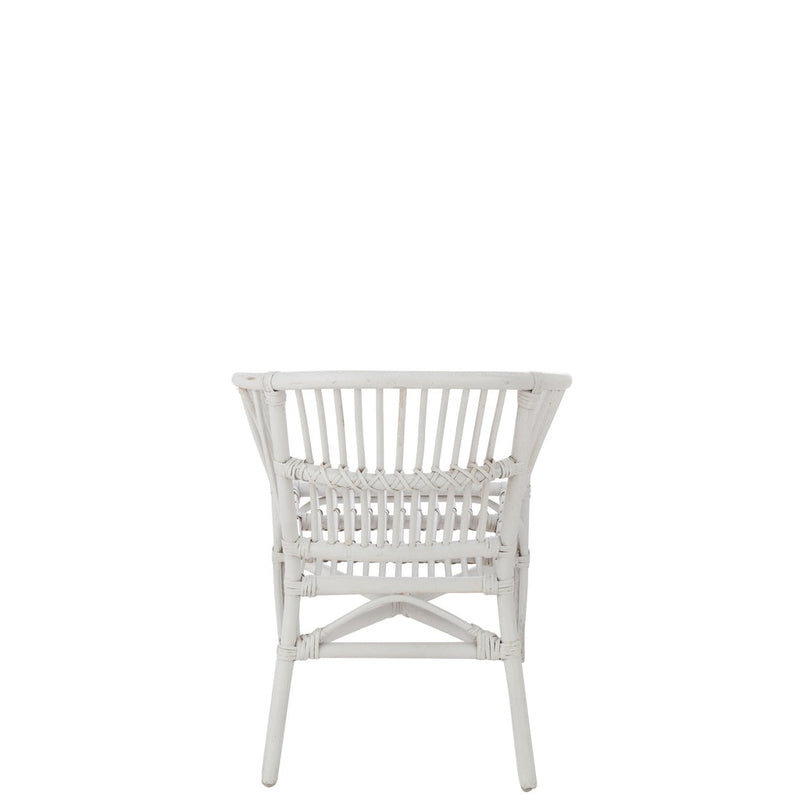 Eetkamerstoel Wit Rotan 44 cm 44x41x52 cm-Eetkamerstoelen-J-Line