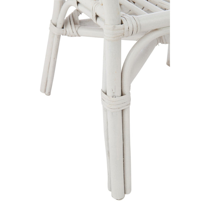 Eetkamerstoel Wit Rotan 44 cm 44x41x52 cm-Eetkamerstoelen-J-Line