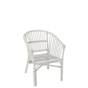 Eetkamerstoel Wit Rotan 44 cm 44x41x52 cm-Eetkamerstoelen-J-Line