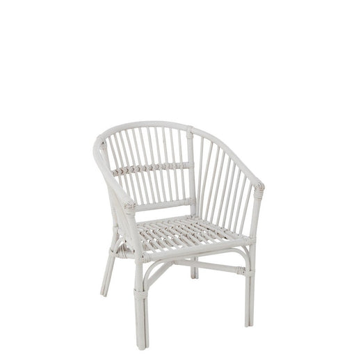 Eetkamerstoel Wit Rotan 44 cm-Eetkamerstoelen-J-Line