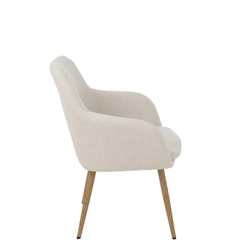 Eetkamerstoel Wit Staal 65 cm 65x68x83 cm-Eetkamerstoelen-J-Line