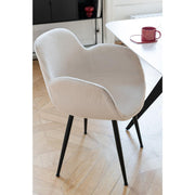 Eetkamerstoel Wit Stof 58 cm 58x53x80.5 cm-Eetkamerstoelen-J-Line
