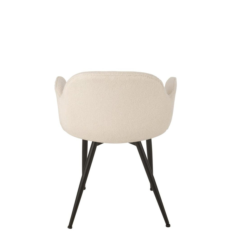 Eetkamerstoel Wit Stof 58 cm 58x53x80.5 cm-Eetkamerstoelen-J-Line