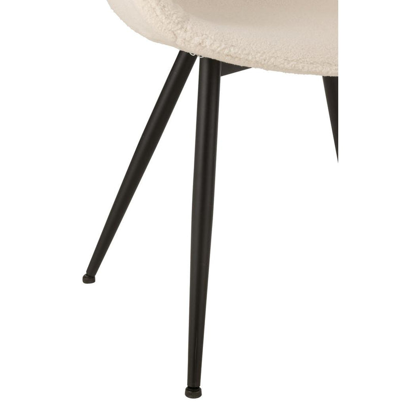 Eetkamerstoel Wit Stof 58 cm 58x53x80.5 cm-Eetkamerstoelen-J-Line