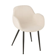 Eetkamerstoel Wit Stof 58 cm 58x53x80.5 cm-Eetkamerstoelen-J-Line
