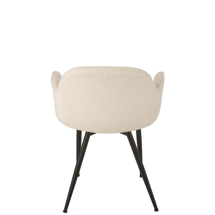 Eetkamerstoel Wit Stof 58 cm-Eetkamerstoelen-J-Line