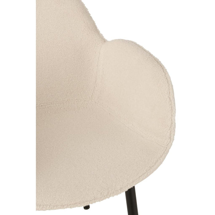 Eetkamerstoel Wit Stof 58 cm-Eetkamerstoelen-J-Line