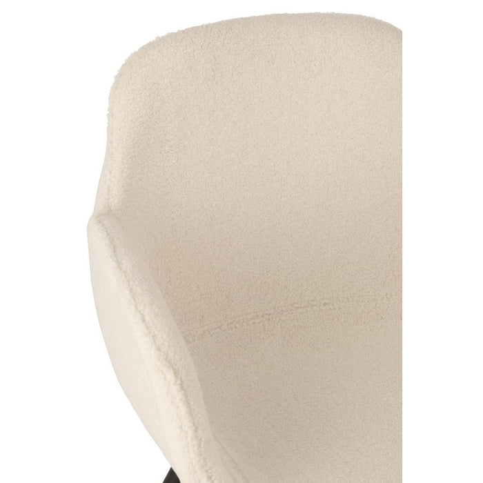 Eetkamerstoel Wit Stof 58 cm-Eetkamerstoelen-J-Line