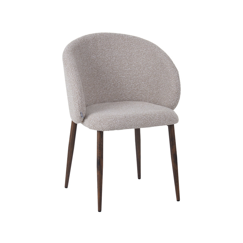 Eetkamerstoel Yuki Naturel Royal Boucle Walnoot Houten-Eetkamerstoelen-LABEL51